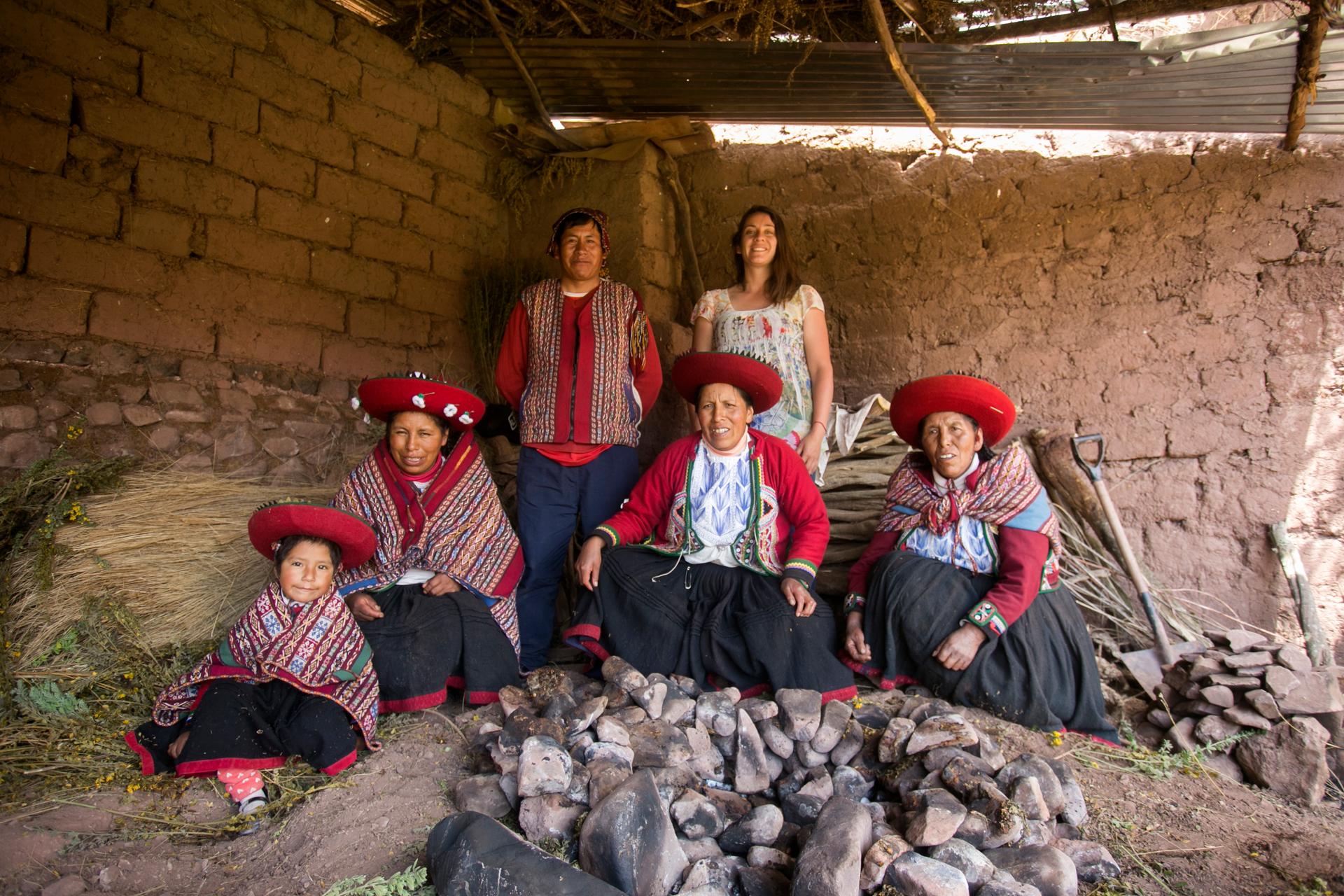 Celebrating Pachamanca feast with a Quechua tribe in the Sacred Valley, Peru.