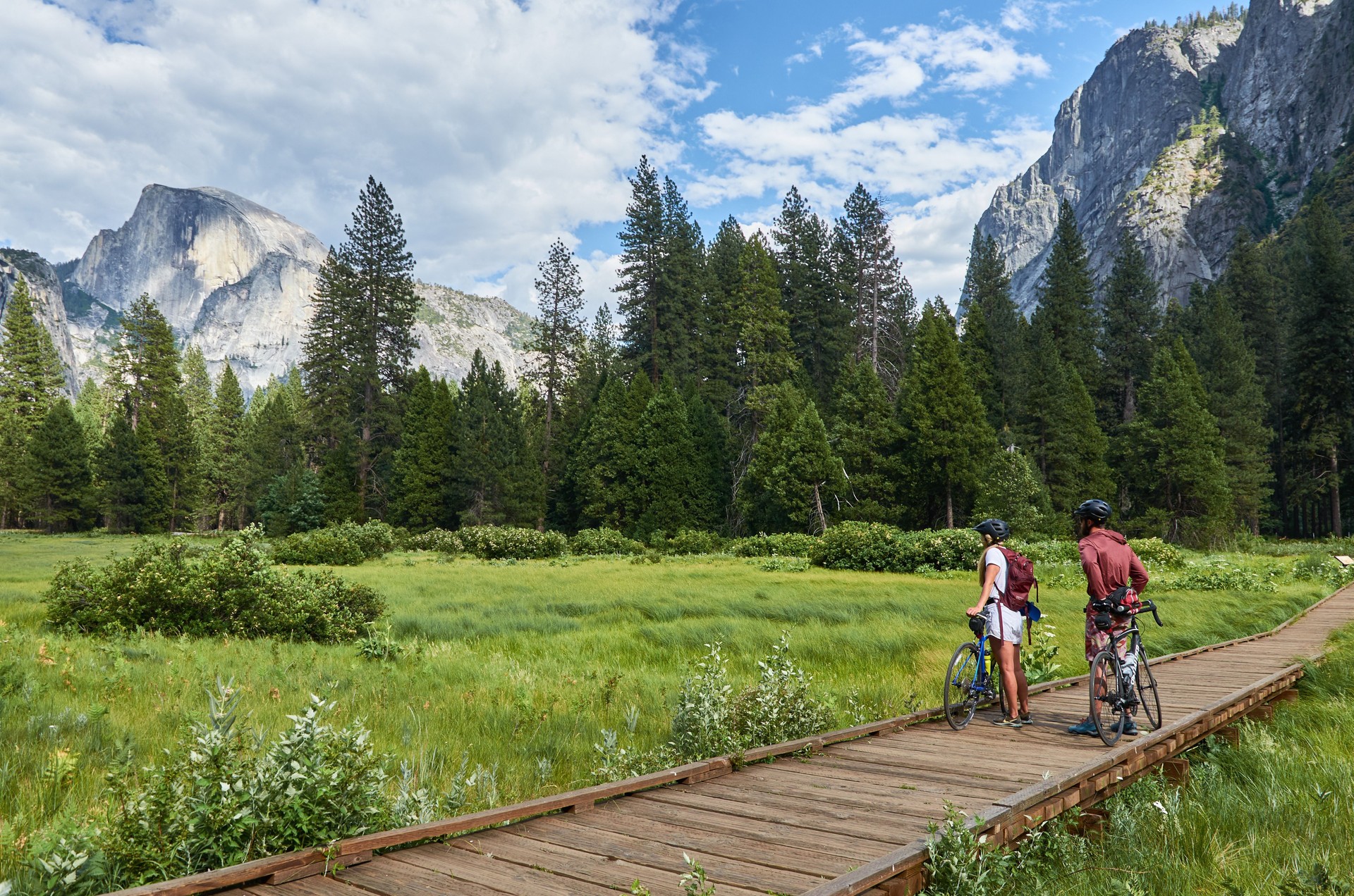 Mountain biking in Yosemite National Park.